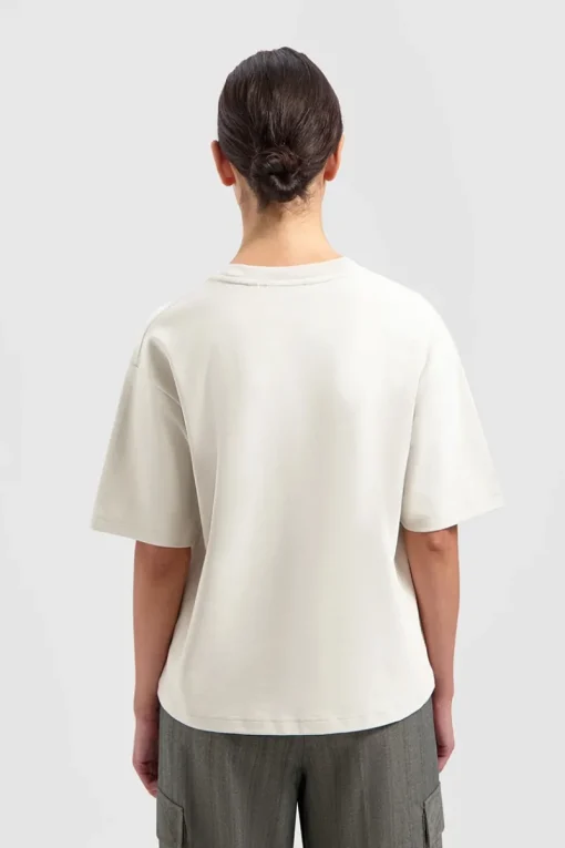 Olaf Hussein Jeans & Casuals|Tops & T-shirts^Dames t-shirt korte mouw ecru