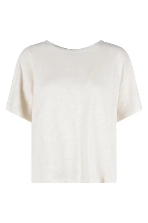 Repeat Modern Classics|Tops & T-shirts^Dames t-shirt korte mouw ecru