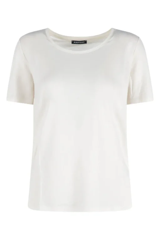 Repeat Modern Classics|Tops & T-shirts^Dames t-shirt korte mouw ecru