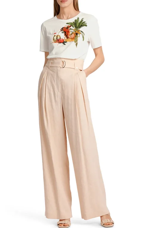Marc Cain Outlet^Dames t-shirt korte mouw ecru