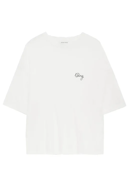 Anine Bing Designer|Tops & T-shirts^Dames t-shirt korte mouw ecru