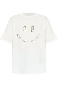 Anine Bing Designer|Tops & T-shirts^Dames t-shirt korte mouw ecru