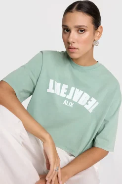 Alix the Label Jeans & Casuals|Tops & T-shirts^Dames t-shirt korte mouw groen
