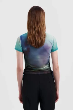 Olaf Hussein Outlet^Dames t-shirt korte mouw groen