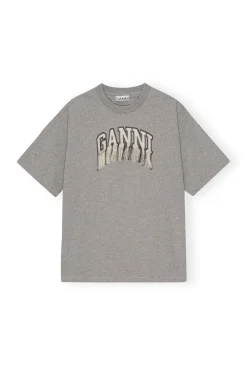 Ganni Designer|Tops & T-shirts^Dames t-shirt korte mouw grijs