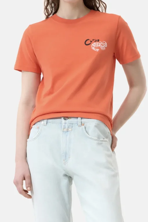 Closed Designer|Tops & T-shirts^Dames t-shirt korte mouw rood