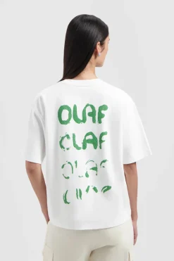 Olaf Hussein Jeans & Casuals|Tops & T-shirts^Dames t-shirt korte mouw wit