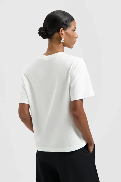Olaf Hussein Jeans & Casuals|Tops & T-shirts^Dames t-shirt korte mouw wit