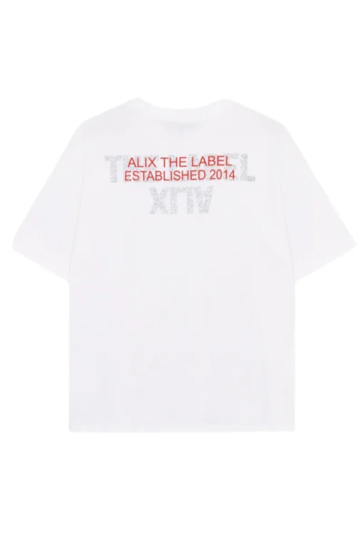 Alix the Label Jeans & Casuals|Tops & T-shirts^Dames t-shirt korte mouw wit