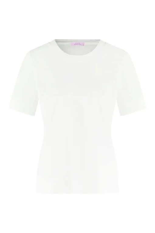 Studio Anneloes Jeans & Casuals|Tops & T-shirts^Dames t-shirt korte mouw wit