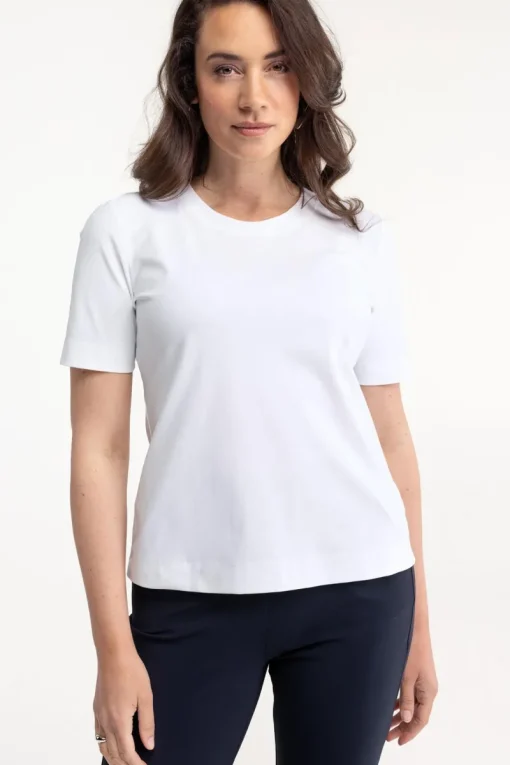 Studio Anneloes Jeans & Casuals|Tops & T-shirts^Dames t-shirt korte mouw wit