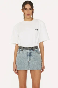 Rotate Designer|Tops & T-shirts^Dames t-shirt korte mouw wit