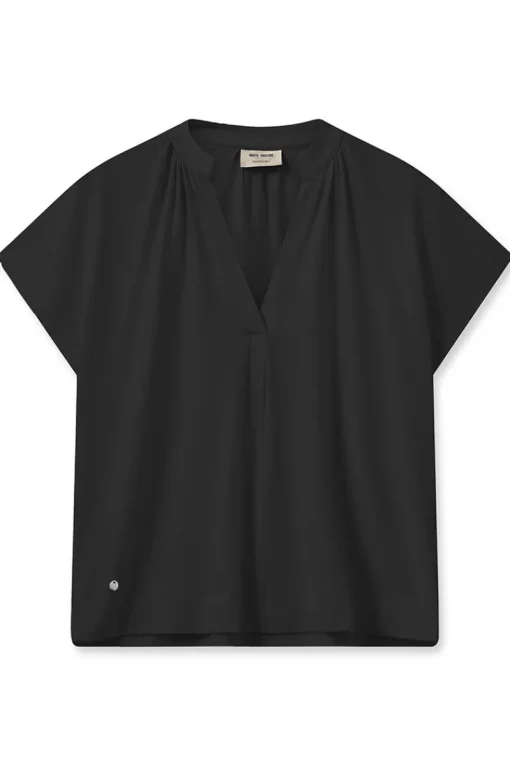 Mos Mosh Jeans & Casuals|Tops & T-shirts^Dames t-shirt korte mouw zwart