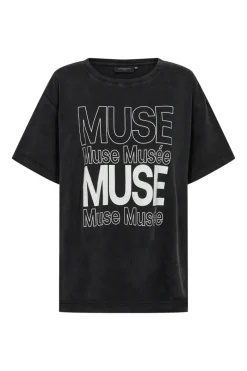 COPENHAGEN MUSE Modern Classics|Tops & T-shirts^Dames t-shirt korte mouw zwart