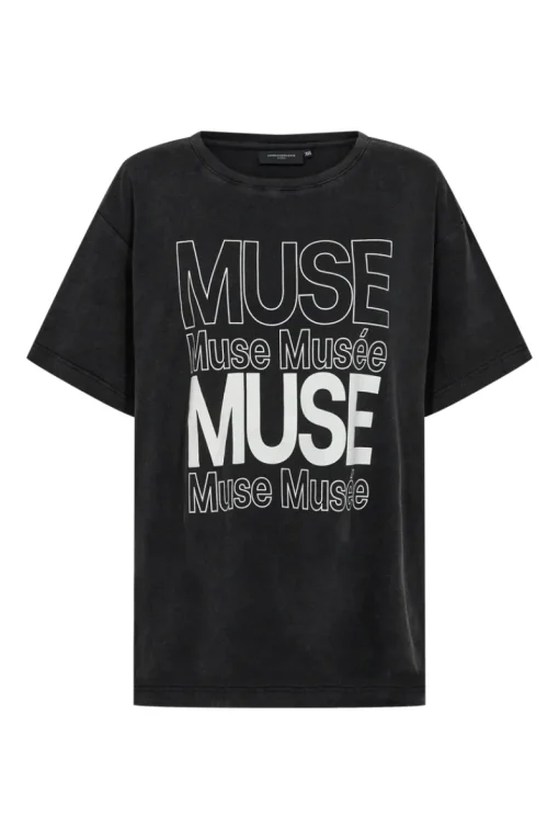 COPENHAGEN MUSE Modern Classics|Tops & T-shirts^Dames t-shirt korte mouw zwart