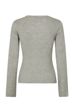Modström Jeans & Casuals|Tops & T-shirts^Dames t-shirt lange mouw grijs