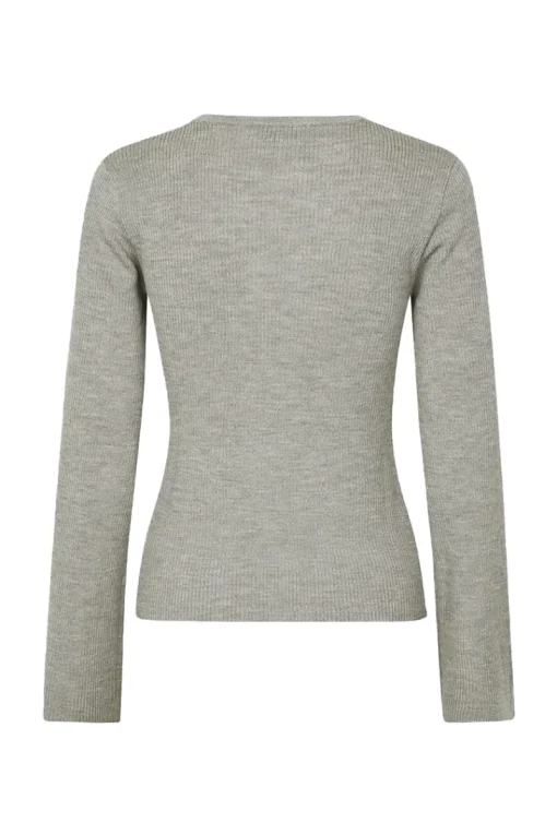 Modström Jeans & Casuals|Tops & T-shirts^Dames t-shirt lange mouw grijs