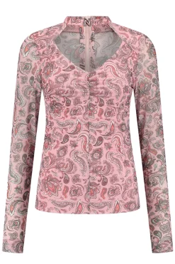 Nikkie Outlet^Dames t-shirt lange mouw rose