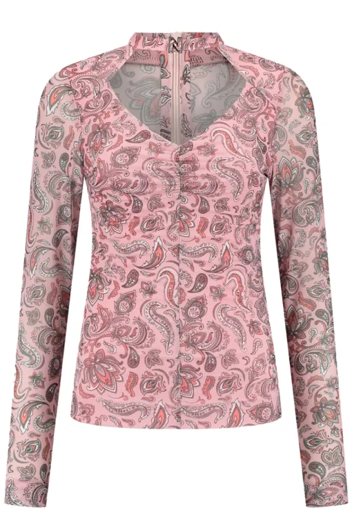 Nikkie Outlet^Dames t-shirt lange mouw rose