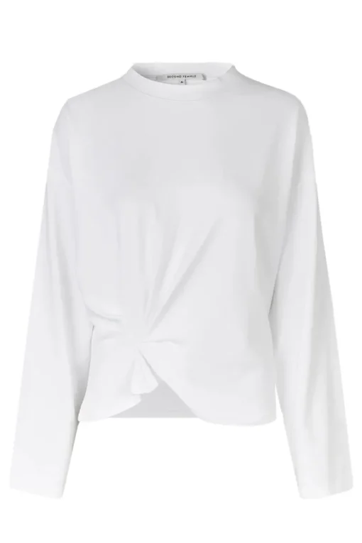 Second Female Jeans & Casuals|Tops & T-shirts^Dames t-shirt lange mouw wit
