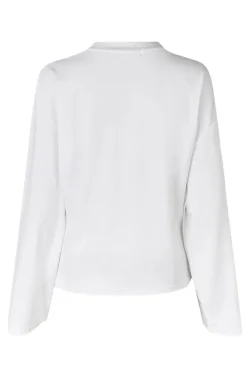 Second Female Jeans & Casuals|Tops & T-shirts^Dames t-shirt lange mouw wit