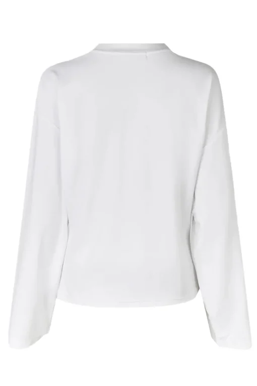 Second Female Jeans & Casuals|Tops & T-shirts^Dames t-shirt lange mouw wit