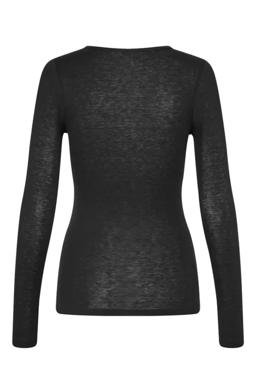 Samsøe Samsøe Jeans & Casuals|Tops & T-shirts^Dames t-shirt lange mouw zwart