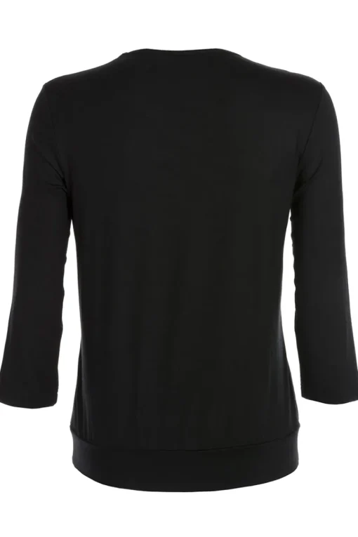 Frank Walder Modern Classics|Tops & T-shirts^Dames t-shirt lange mouw zwart