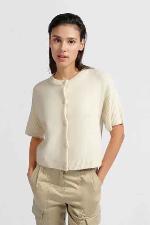 Yaya Jeans & Casuals|Truien & Vesten^Dames vest ecru