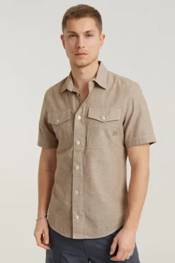 G-Star Jeans & Casuals|Overhemden^Heren overhemd km casual bruin