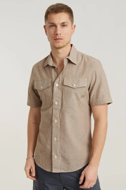G-Star Jeans & Casuals|Overhemden^Heren overhemd km casual bruin