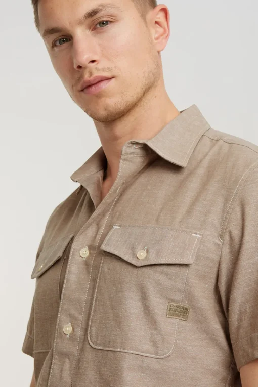 G-Star Jeans & Casuals|Overhemden^Heren overhemd km casual bruin