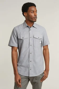 G-Star Jeans & Casuals|Overhemden^Heren overhemd km casual grijs