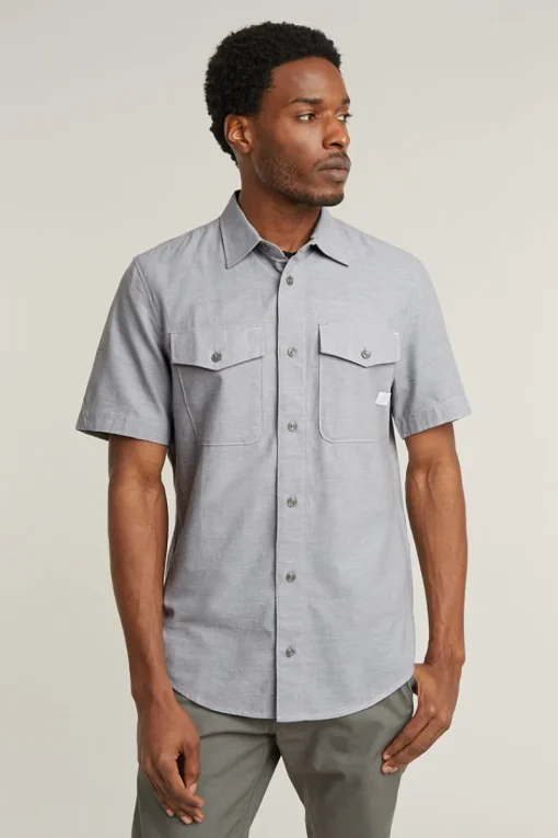 G-Star Jeans & Casuals|Overhemden^Heren overhemd km casual grijs