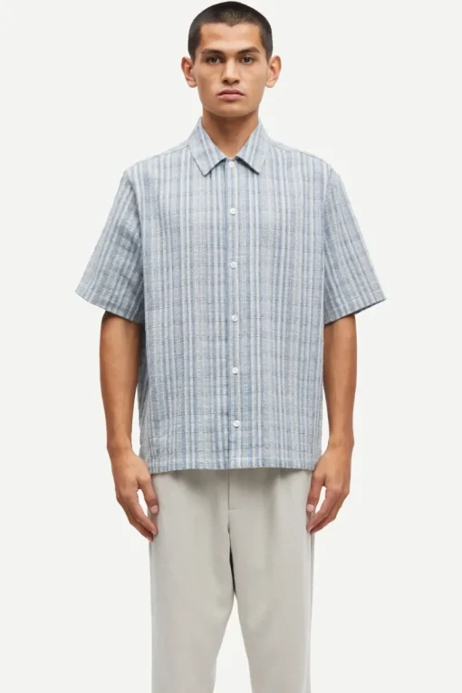 Samsøe Samsøe Designer|Overhemden^Heren overhemd km casual blauw