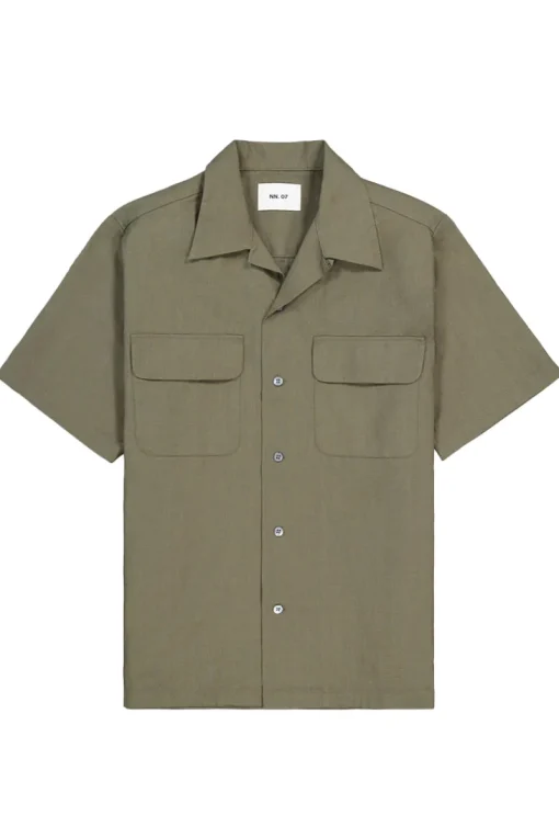 NN07 Outlet^Heren overhemd km casual groen