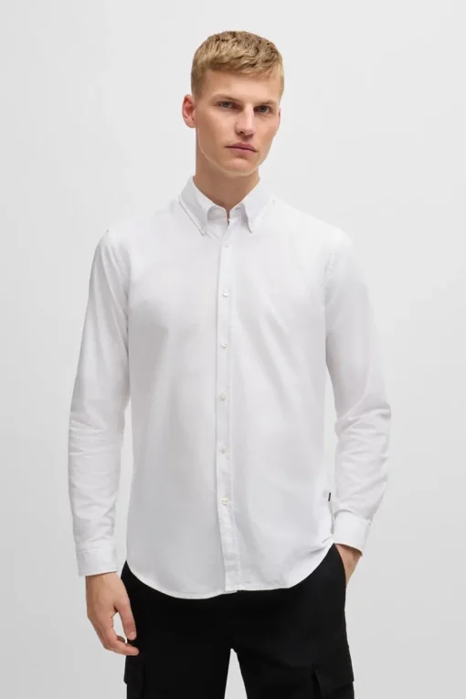 Boss Orange Jeans & Casuals|Overhemden^Heren overhemd km dressual wit