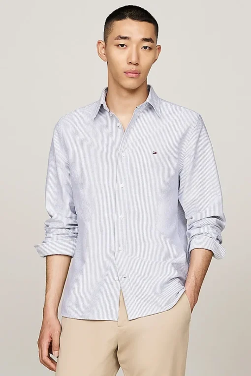 Tommy Hilfiger Jeans & Casuals|Overhemden^Heren overhemd lm casual blauw