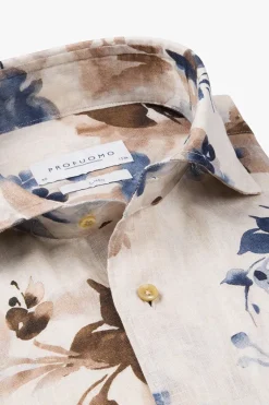 Profuomo Modern Classics|Overhemden^Heren overhemd lm casual bruin