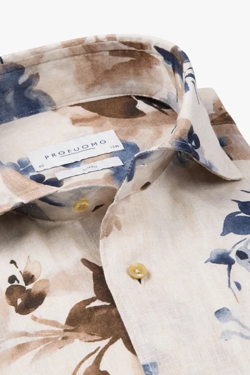 Profuomo Modern Classics|Overhemden^Heren overhemd lm casual bruin