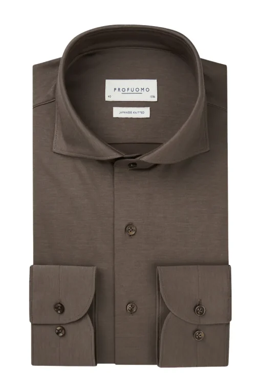 Profuomo Modern Classics|Overhemden^Heren overhemd lm casual bruin