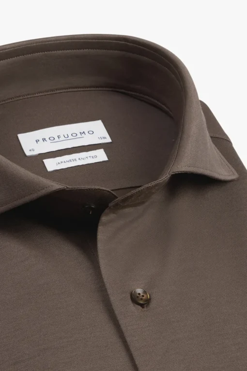Profuomo Modern Classics|Overhemden^Heren overhemd lm casual bruin