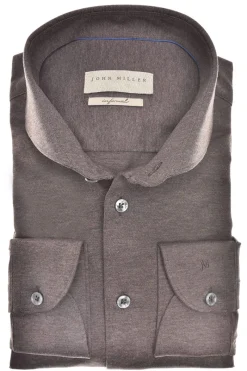 John Miller Modern Classics|Overhemden^Heren overhemd lm casual bruin