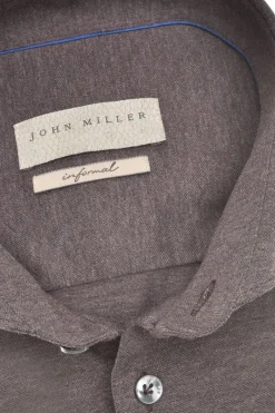 John Miller Modern Classics|Overhemden^Heren overhemd lm casual bruin