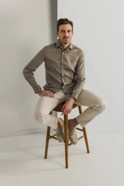 State of Art Designer|Overhemden^Heren overhemd lm casual bruin