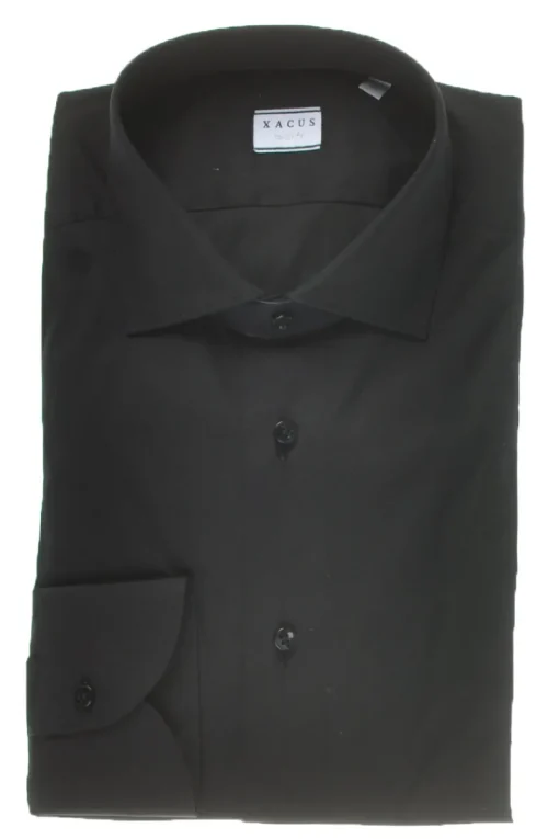 Xacus Luxury|Overhemden^Heren overhemd lm casual zwart