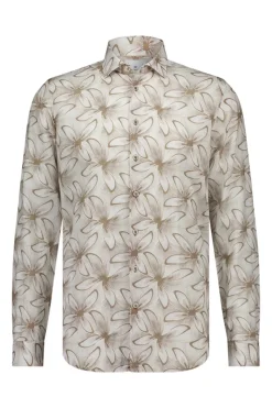 Blue Industry Outlet^Heren overhemd lm casual bruin