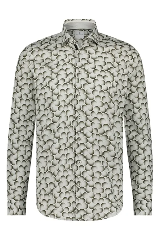 Blue Industry Outlet^Heren overhemd lm casual groen