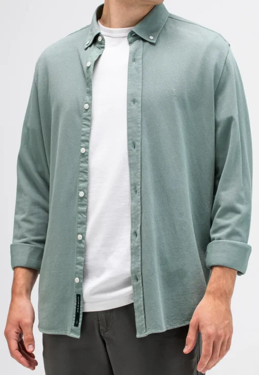 Butcher of Blue Outlet^Heren overhemd lm casual groen