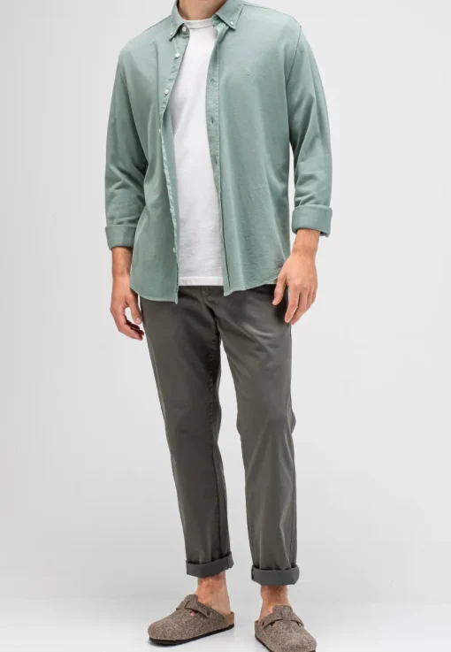 Butcher of Blue Outlet^Heren overhemd lm casual groen
